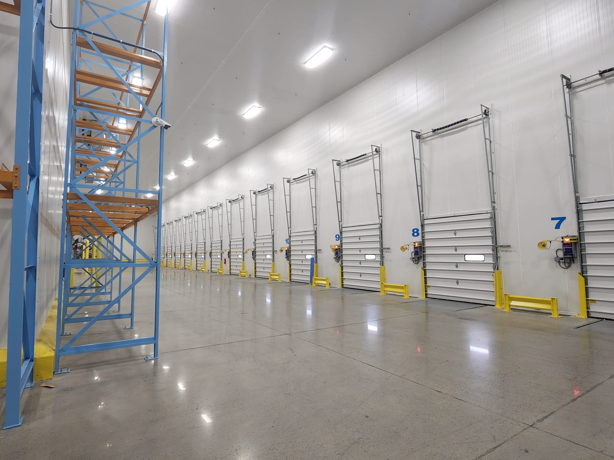 Cold room doors inside the facility