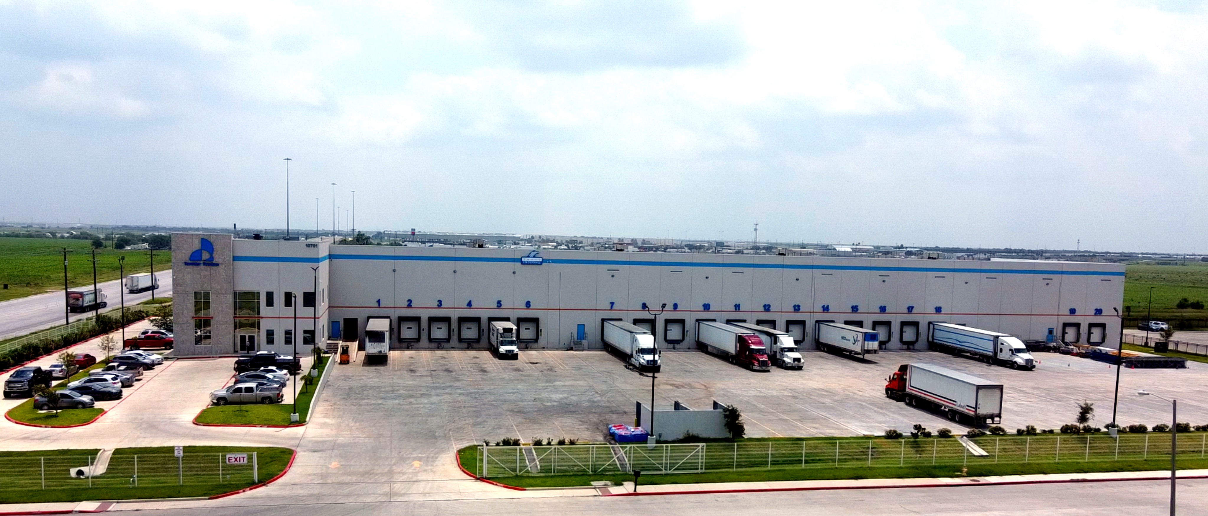 Panoramic exterior view of the 60000 square foot facility