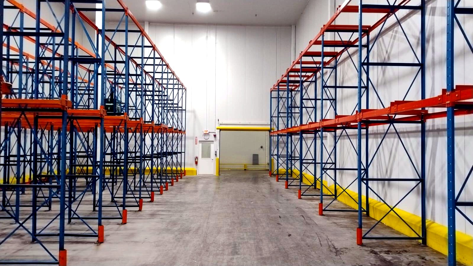 Rack systems inside the cold storage facility